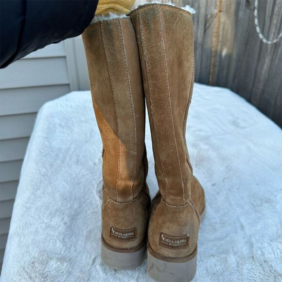 Koolaburra by UGG Women's Brown Shearling Tall Boots Wedge Heel Size 8 - Picture 4 of 9